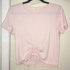 pink crop top
